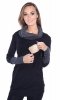MijaCulture - 2 in1 Maternity & Nursing breastfeeding warm Sweatshirt Pullover Maddy 7115A Black / Graphit